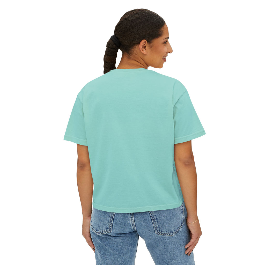 Afro Chic Women's Boxy Tee — Retro Black Woman Graphic "Print It Your Way"
