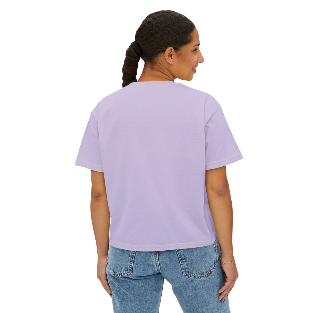 Afro Chic Women's Boxy Tee — Retro Black Woman Graphic "Print It Your Way"