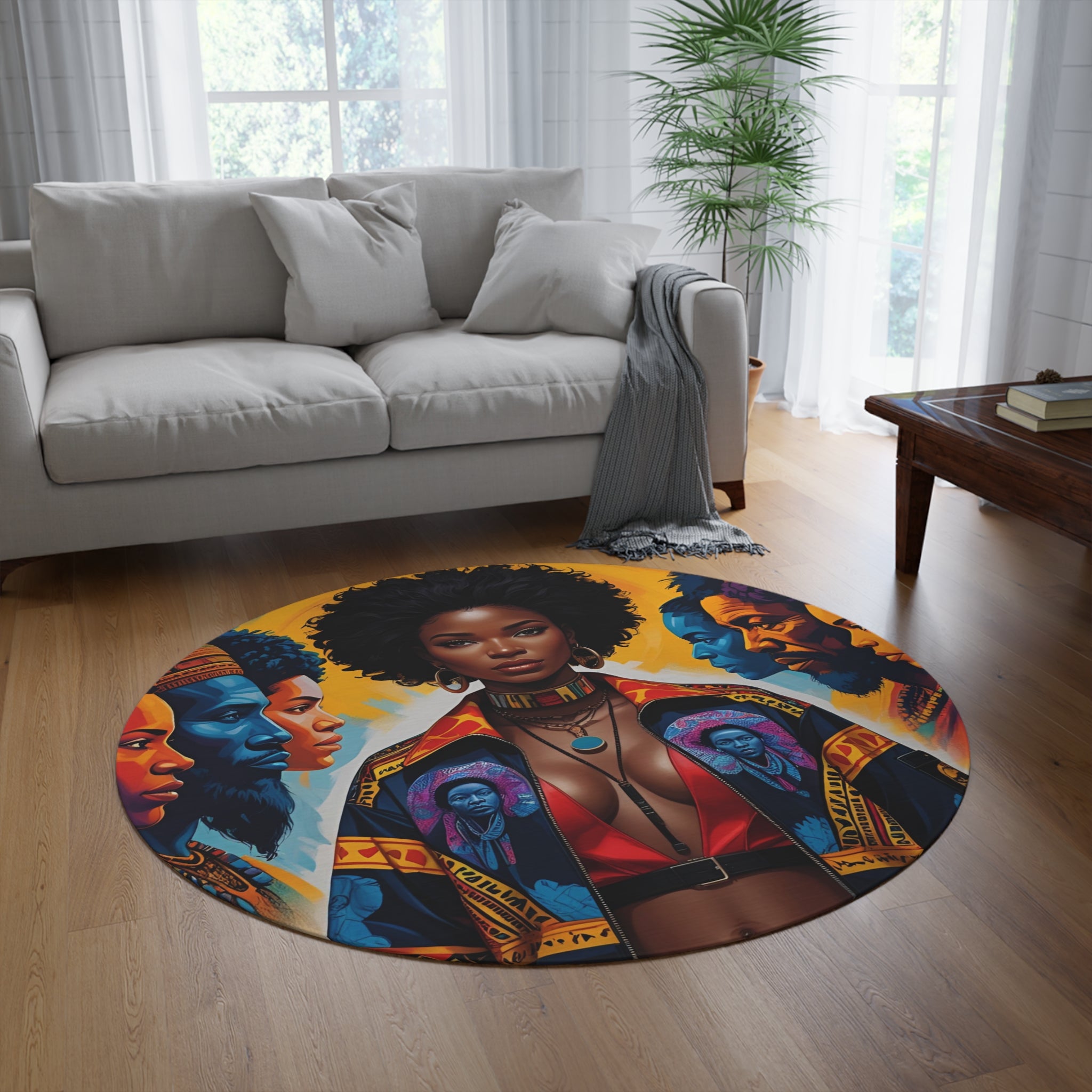 HCWP Originals Round Rug Bold Black Queen — Detail Close-Up