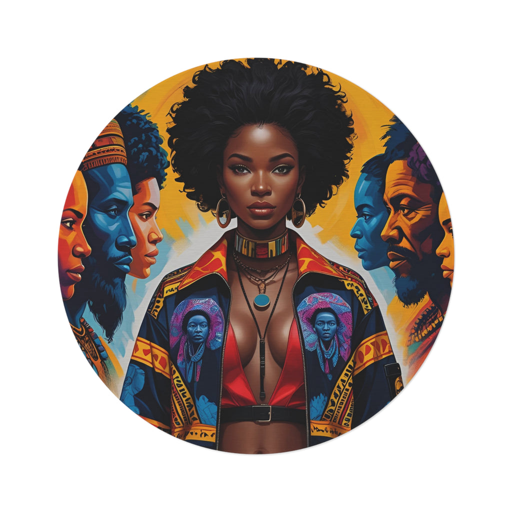 HCWP Originals Round Rug Bold Black Queen — Lifestyle Shot