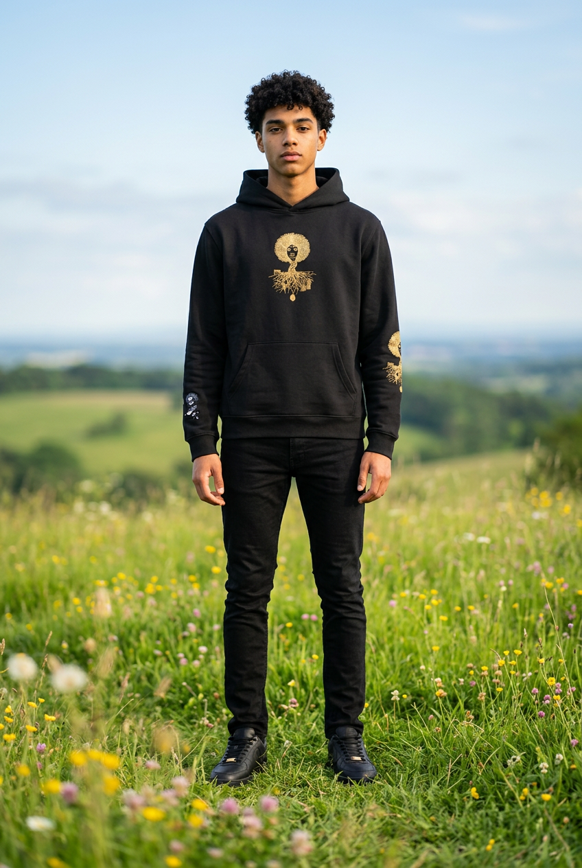 HCWP Originals Golden Tree of Life Hoodie Cultural Series — Campaign Shot