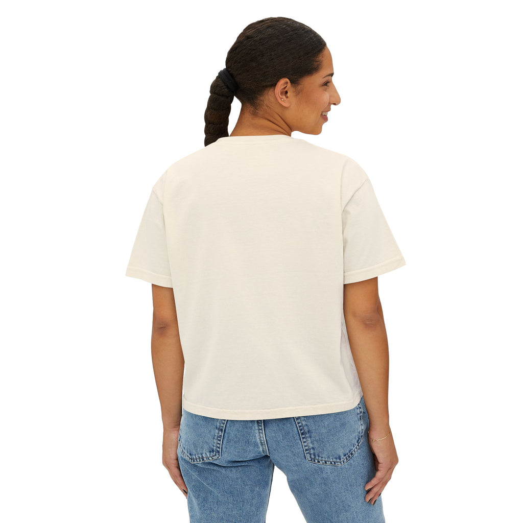 Afro Chic Women's Boxy Tee — Retro Black Woman Graphic "Print It Your Way"