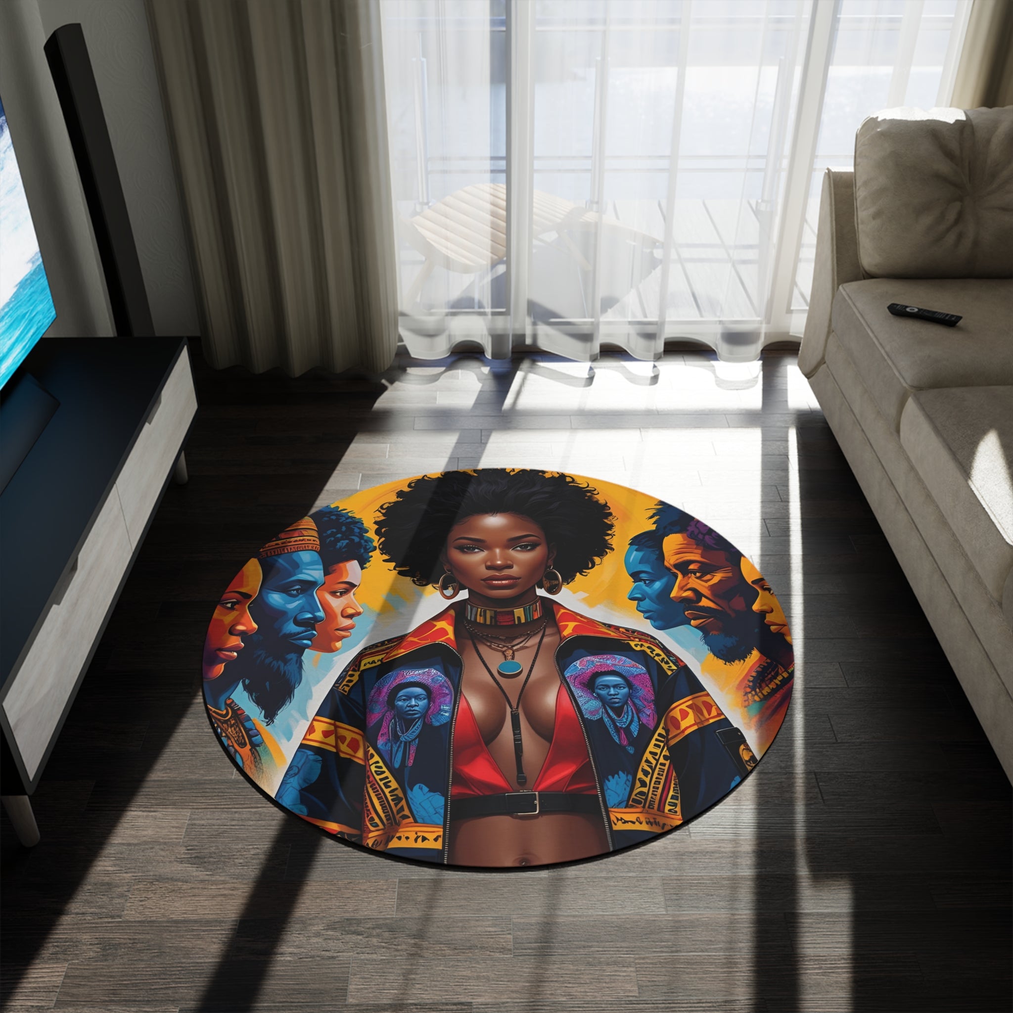 HCWP Originals Round Rug Bold Black Queen — Top View