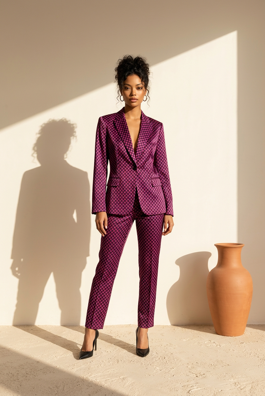 Adire Terracotta Print Blazer